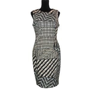 Calvin Klein Multicolor Abstract Print Sleeveless Sheath Dress - Size 10